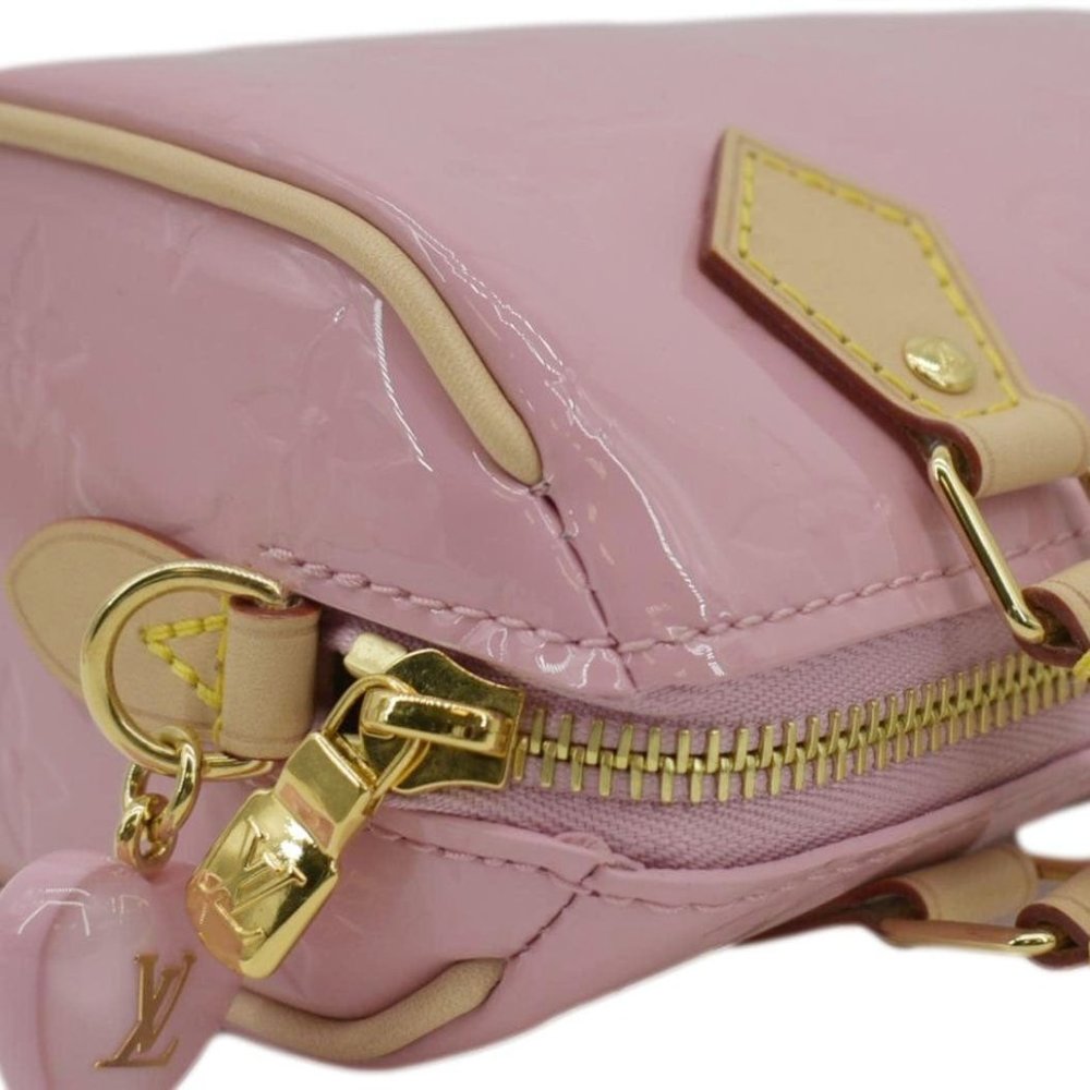 LOUIS VUITTON Nano Speedy Monogram Vernis Crossbody Bag Light Pink - Picture 6 of 11
